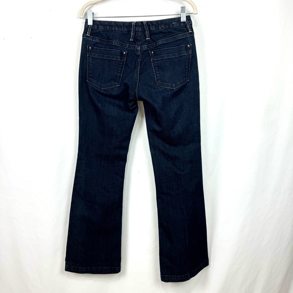 Banana Republic Flare Jeans Dark Wash Low Rise Wide Leg Women’s Sz 4 Y2K Hipster - Picture 2 of 12